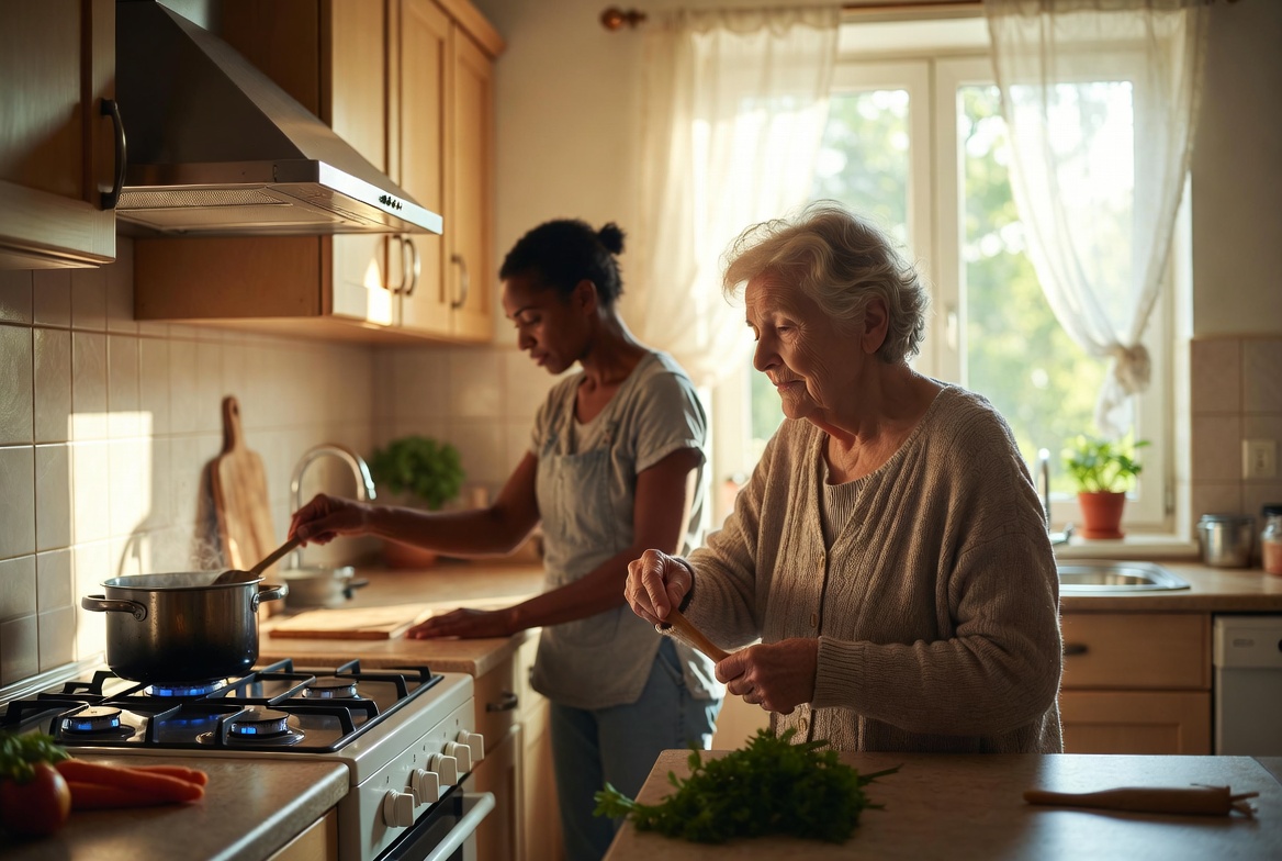 Une image contenant cuisine, personne, intérieur, préparation